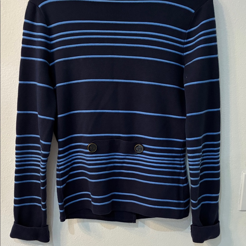 Cache Navy and Blue Knit Sweater - Picture 3 of 3